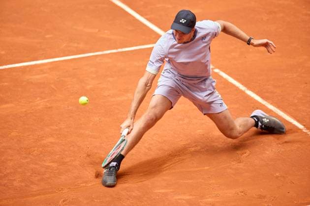 Mutua Madrid Open - Day Nine Hubert Hurkacz of Polonia returns a shot against Taylos Fritz of United States during day nine of the Mutua Madrid Open 2024 at Caja Magica on April 30, 2024, in Madrid, Spain. Madrid Caja Magica Madrid Spain RL_MMO24_01080 Copyright: xRicardoxLarreinax