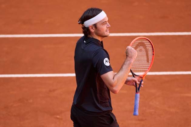 Mutua Madrid Open - Day Nine Taylos Fritz of United States reacts during day nine of the Mutua Madrid Open 2024 at Caja Magica on April 30, 2024, in Madrid, Spain. Madrid Caja Magica Madrid Spain RL_MMO24_01104 Copyright: xRicardoxLarreinax