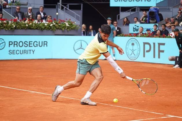 Carlos Alcaraz (SPA) vs JL Struff (GER) during Masters Series Madrid 2024 in Madrid on Tuesday, 30 April 2024 Cordon Press 