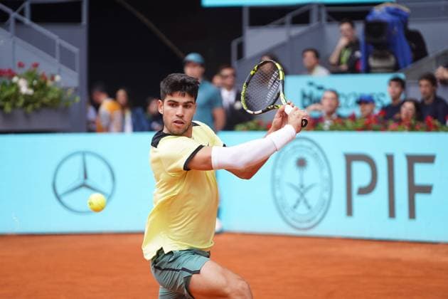 Carlos Alcaraz (SPA) vs JL Struff (GER) during Masters Series Madrid 2024 in Madrid on Tuesday, 30 April 2024 Cordon Press 