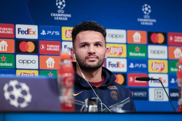 30 04 2024, Football, Season 2023 2024, UEFA Champions League, UCL, Press conference, Borussia Dortmund Paris Saint Germain, Press conference with Gonzalo Ramos Paris Saint Germain , Dortmund Signal Iduna Park NRW Germany xRHR PHOTO DEx Copyright: DennisxEwert RHR-FOTOx RHR-FOTO DE