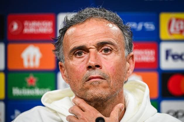 April 30, 2024, Dortmund, France, Germany: Luis ENRIQUE of PSG during a Paris Saint-Germain press conference, PK, Pressekonferenz at Signal Iduna Park on April 30, 2024 in Dortmund, Germany. Dortmund Germany - ZUMAm308 20240430_zsp_m308_002 Copyright: xMatthieuxMirvillex