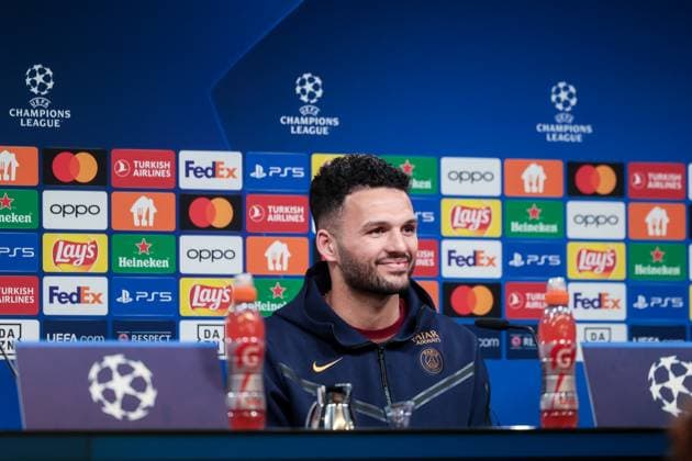 30 04 2024, Football, Season 2023 2024, UEFA Champions League, UCL, Press conference, Borussia Dortmund Paris Saint Germain, Press conference with Gonzalo Ramos Paris Saint Germain , Dortmund Signal Iduna Park NRW Germany xRHR PHOTO DEx Copyright: DennisxEwert RHR-FOTOx RHR-FOTO DE