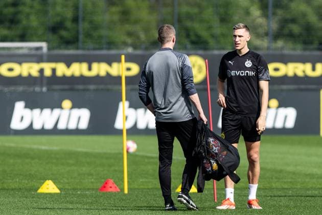 Training, Borussia Dortmund 30 04 2024 Nico Schlotterbeck Borussia Dortmund, 4 Training UEFA Champions League match Borussia Dortmund FC Paris Saint Germain, Signal Iduna Park, Dortmund 30 04 2024 Copyright: xBEAUTIFULxSPORTS Buriakovx