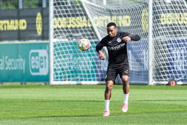Training, Borussia Dortmund 30 04 2024 Youssofa Moukoko Borussia Dortmund, 18 Training UEFA Champions League match Borussia Dortmund FC Paris Saint Germain, Signal Iduna Park, Dortmund 30 04 2024 Copyright: xBEAUTIFULxSPORTS Buriakovx