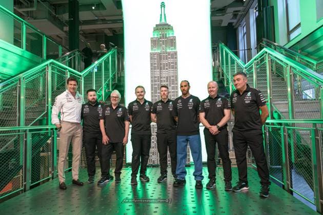 Formula 1, Team Mercedes-GP with Lewis Hamilton visits Empire State Building in New York