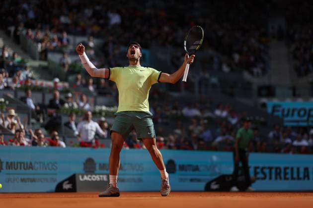 Carlos Alcaraz (Spa) TENNIS : Mutua Madrid Open 2024 - 30 04 2024 AntoineCouvercelle Panoramic 