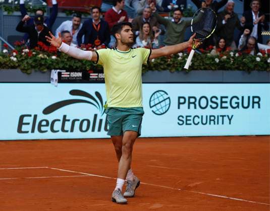 Carlos Alcaraz (SPA) vs JL Struff (GER) during Masters Series Madrid 2024 in Madrid on Tuesday, 30 April 2024 Cordon Press Cordon Press 