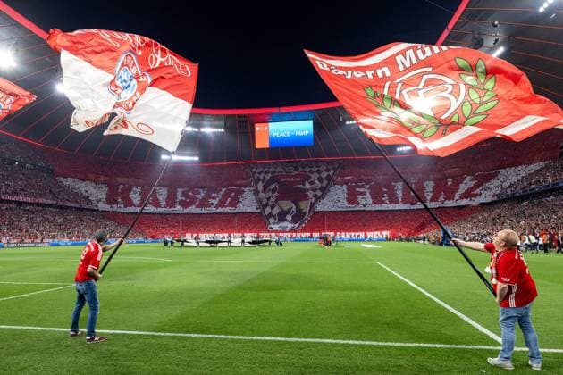 Football, Men, 2023 2024 season, Champions League semi-final, first leg, FC Bayern Munich Real Madrid, Bayern fans with choreography for Franz Beckenbecker, 30 04 2024, Copyright: xMatthiasxKochx