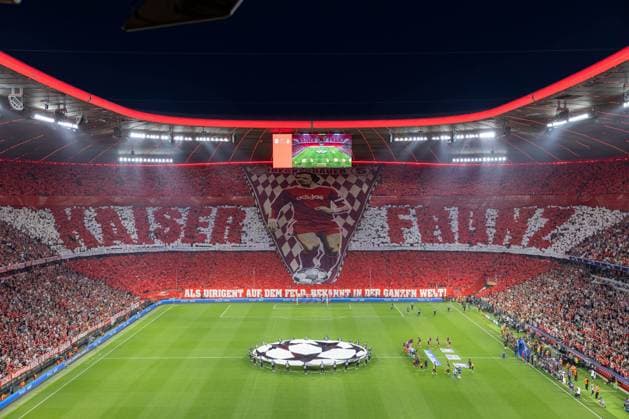 Choreography, Franz Beckenbauer, FC Bayern Muenchen vs Real Madrid, Champions League, football, semi-final, first leg, 30 04 2024 Muenchen Bayern Germany Copyright: xkolbert-press ChristianxKolbertx