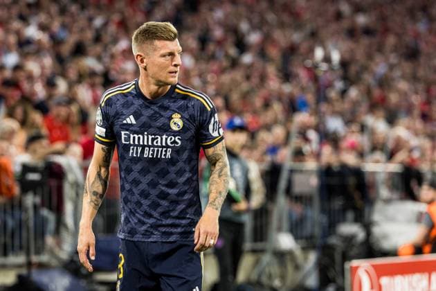 UEFA Champions League FC Bayern Munich Real Madrid 30 04 2024 Toni Kroos Real Madrid, 8 during a corner UEFA Champions League FC Bayern Munich Real Madrid, Munich, Allianz Arena Copyright: xBEAUTIFULxSPORTS Wunderlx