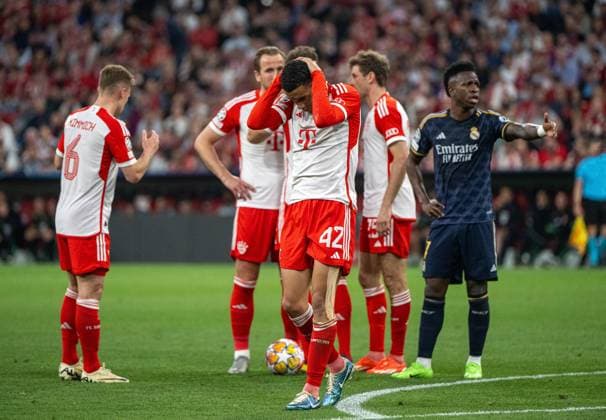 Football, Men, 2023 2024 season, Champions League semi-final, first leg, FC Bayern Munich Real Madrid, Jamal Musiala FC Bayern Munich , 30 04 2024, Copyright: xMatthiasxKochx