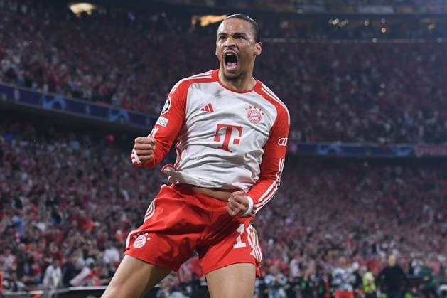 Soccer Champions League semi-final FC Bayern Munich Real Madrid on 30 04 2024 at the Allianz Arena in Munich Goal celebration to 1 1 by Leroy Sane Munich xRx