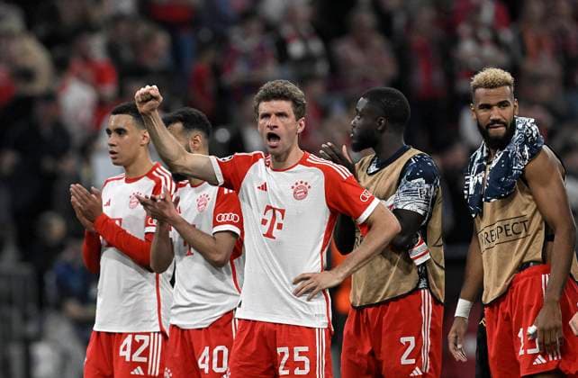 30 04 2024, Football UEFA Champions League 2023 2024 semi-final, FC Bayern Munich Real Madrid, in the Allianz Arena Munich Thomas Müller Bayern Munich remains optimistic after the 2 2 DFL and DFB regulations prohibit any use of photographs as image sequences and or quasi video