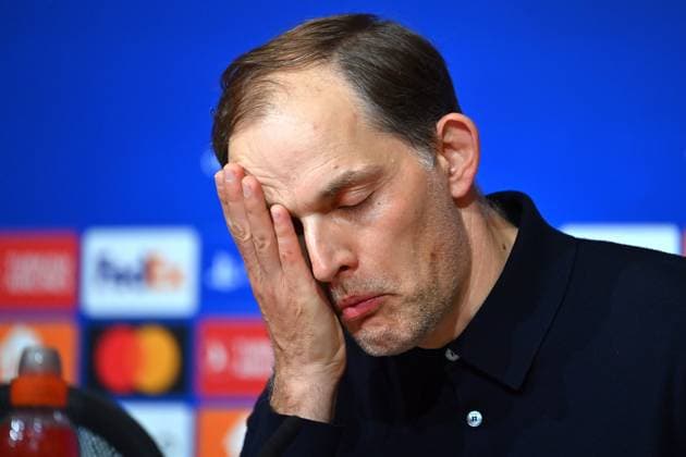 Coach Thomas TUCHEL Bayern Muenchen , disappointment,frustration,disappointed,frustrated,dejected,single image,cropped single subject,portrait,portrait,portrait press conference soccer Champions League semi-final FC Bayern Muenchen Real Madrid 2 2 on 30 04 2024, A L L I A N Z A R E N A