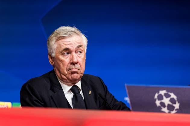UEFA Champions League FC Bayern Munich Real Madrid 30 04 2024 Carlo Ancelotti Coach Real Madrid at the press conference UEFA Champions League FC Bayern Munich Real Madrid, Munich, Allianz Arena Copyright: xBEAUTIFULxSPORTS Wunderlx