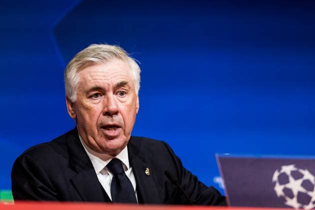 UEFA Champions League FC Bayern Munich Real Madrid 30 04 2024 Carlo Ancelotti Coach Real Madrid at the press conference UEFA Champions League FC Bayern Munich Real Madrid, Munich, Allianz Arena Copyright: xBEAUTIFULxSPORTS Wunderlx