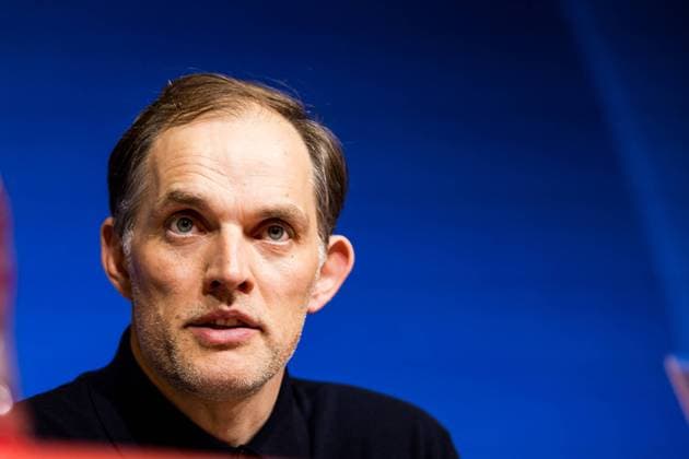 UEFA Champions League FC Bayern Munich Real Madrid 30 04 2024 Thomas Tuchel Coach FC Bayern Munich at the press conference UEFA Champions League FC Bayern Munich Real Madrid, Munich, Allianz Arena Copyright: xBEAUTIFULxSPORTS Wunderlx
