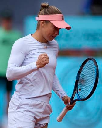 Mutua Madrid Open - Day Ten Yulia Putintseva of Kazakhstan reacts during day ten of the Mutua Madrid Open 2024 at Caja Magica on May 1, 2024, in Madrid, Spain. Madrid Caja Magica Madrid Spain RL_MMO24_01544 Copyright: xRicardoxLarreinax