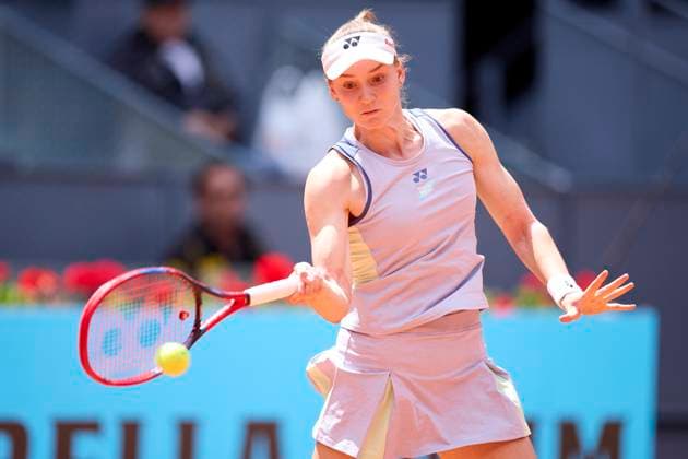 Mutua Madrid Open - Day Ten Elena Rybakina of Kazakhstan returns a shot against Yulia Putintseva of Kazakstan during day ten of the Mutua Madrid Open 2024 at Caja Magica on May 1, 2024, in Madrid, Spain. Madrid Caja Magica Madrid Spain RL_MMO24_01575 Copyright: xRicardoxLarreinax