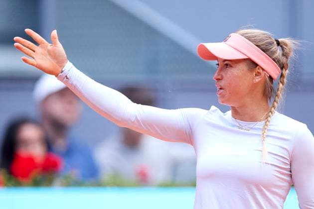 Mutua Madrid Open - Day Ten Yulia Putintseva of Kazakhstan reacts during day ten of the Mutua Madrid Open 2024 at Caja Magica on May 1, 2024, in Madrid, Spain. Madrid Caja Magica Madrid Spain RL_MMO24_01588 Copyright: xRicardoxLarreinax