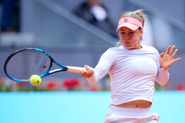 Mutua Madrid Open - Day Ten Yulia Putintseva of Kazakhstan returns a shot against Elena Rybakina of Kazakstan during day ten of the Mutua Madrid Open 2024 at Caja Magica on May 1, 2024, in Madrid, Spain. Madrid Caja Magica Madrid Spain RL_MMO24_01590 Copyright: xRicardoxLarreinax