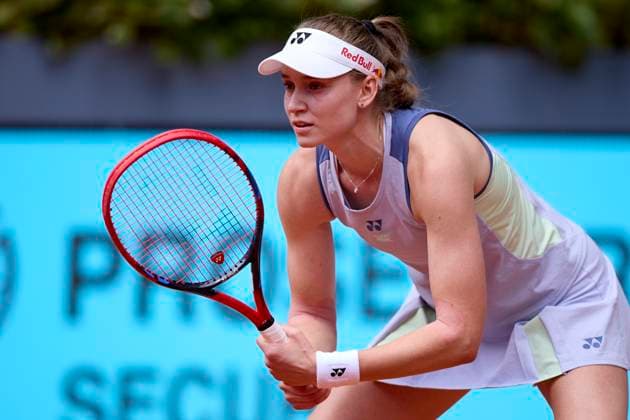 Mutua Madrid Open - Day Ten Elena Rybakina of Kazakhstan returns a shot against Yulia Putintseva of Kazakstan during day ten of the Mutua Madrid Open 2024 at Caja Magica on May 1, 2024, in Madrid, Spain. Madrid Caja Magica Madrid Spain RL_MMO24_01598 Copyright: xRicardoxLarreinax