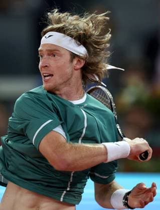 Andrey Rublev of Russia in action Mutua Madrid Open, Day 10, Tennis, La Caja Magica, Madrid, Spain - 01 May 2024  Copyright: xEllaxLing Shutterstockx 14454210bb