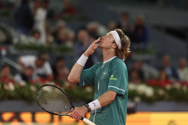 Andrey Rublev (Rus) defeated Carlos Alcaraz TENNIS : Mutua Madrid Open 2024 - 01 05 2024 AntoineCouvercelle Panoramic 