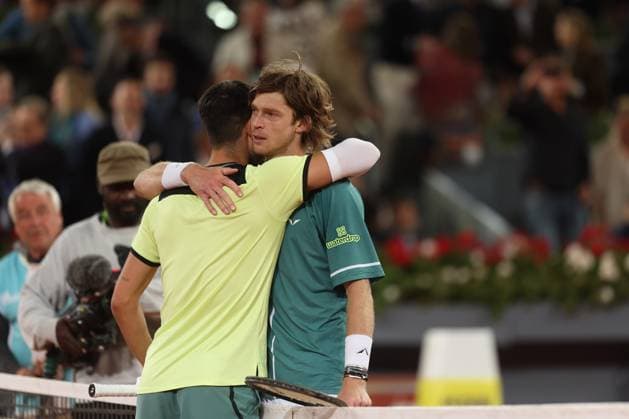 Andrey Rublev (Rus) defeated Carlos Alcaraz TENNIS : Mutua Madrid Open 2024 - 01 05 2024 AntoineCouvercelle Panoramic 