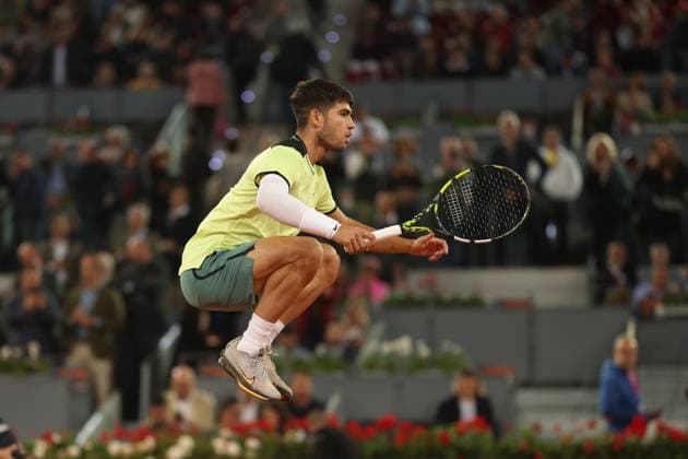 Andrey Rublev (Rus) defeated Carlos Alcaraz TENNIS : Mutua Madrid Open 2024 - 01 05 2024 AntoineCouvercelle Panoramic 