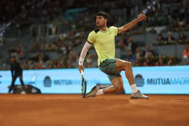 Andrey Rublev (Rus) defeated Carlos Alcaraz TENNIS : Mutua Madrid Open 2024 - 01 05 2024 AntoineCouvercelle Panoramic 