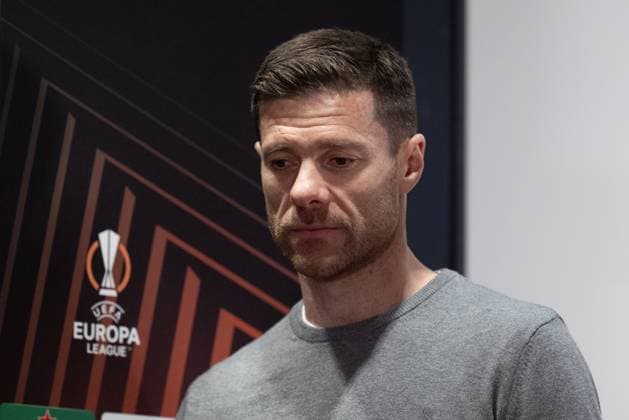 Bayer 04 Leverkusen Training And press conference, PK, Pressekonferenz Xabi Alonso head coach of Bayer 04 Leverkusen during a press conference ahead of their UEFA Europa League 2023 24 semi-final match against AS Roma at Stadio Olimpico, on May 01, 2024, in Rome, Italy. Rome Stadio Olimpico Rome Italy Copyright: xGiuseppexMaffiax UEL_BayerLeverkusenPressConference_010524_DSC7324