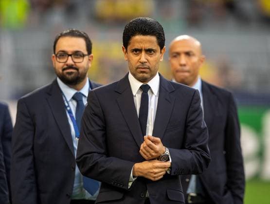 Football, Men, 2023 2024 season, Champions League semi-final, first leg , Borussia Dortmund Paris Saint Germain, President Nasser Al Khelaifi PSG, Paris Saint Germain , 01 05 2024, Copyright: xSebastianxRäppold MatthiasxKochx