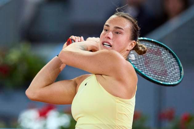 Mutua Madrid Open - Day Ten Aryna Sabalenka returns a shot against Mirra Andreeva during day ten of the Mutua Madrid Open 2024 at Caja Magica on May 1, 2024, in Madrid, Spain. Madrid Caja Magica Madrid Spain RL_MMO24_01751 Copyright: xRicardoxLarreinax