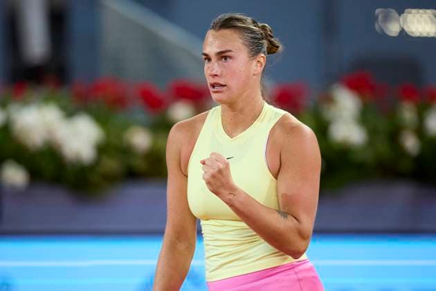 Mutua Madrid Open - Day Ten Aryna Sabalenka reacts during day ten of the Mutua Madrid Open 2024 at Caja Magica on May 1, 2024, in Madrid, Spain. Madrid Caja Magica Madrid Spain RL_MMO24_01753 Copyright: xRicardoxLarreinax