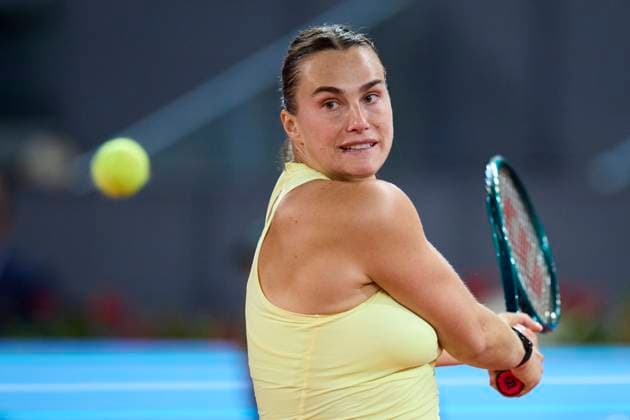 Mutua Madrid Open - Day Ten Aryna Sabalenka returns a shot against Mirra Andreeva during day ten of the Mutua Madrid Open 2024 at Caja Magica on May 1, 2024, in Madrid, Spain. Madrid Caja Magica Madrid Spain RL_MMO24_01767 Copyright: xRicardoxLarreinax