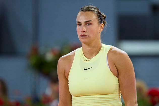 Mutua Madrid Open - Day Ten Aryna Sabalenka looks on during day ten of the Mutua Madrid Open 2024 at Caja Magica on May 1, 2024, in Madrid, Spain. Madrid Caja Magica Madrid Spain RL_MMO24_01770 Copyright: xRicardoxLarreinax