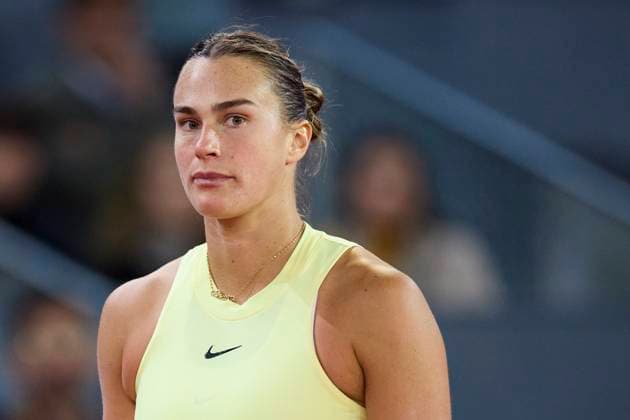Mutua Madrid Open - Day Ten Aryna Sabalenka looks on during day ten of the Mutua Madrid Open 2024 at Caja Magica on May 1, 2024, in Madrid, Spain. Madrid Caja Magica Madrid Spain RL_MMO24_01772 Copyright: xRicardoxLarreinax