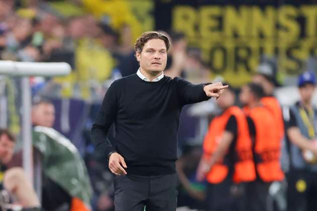 Coach Edin Terzic Borussia Dortmund gestures, UEFA Champions League 2023 24 Semi finals First Leg, Borussia Dortmund vs Paris Saint Germain, Signal Iduna Park, 01 05 2024, Dortmund, Germany