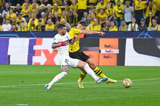 01 05 2024, Football, UCL, UEFA Champions League, , 2023 2024 season, Semifinal, Borussia Dortmund Paris St Germain, Niclas Füllkrug Borussia Dortmund scores the goal for 1 0 xRHR PHOTO TKx Copyright: TeresaxKroeger RHR-FOTOx RHR-FOTO TK