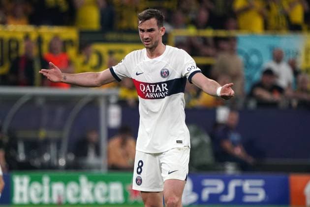 Football, UEFA Champions League season 2023 2024, Semifinal, Semifinal , Borussia Dortmund Paris Saint Germain FC , Signal Iduna Park Dortmund Fabian Ruiz Paris Saint Germain FC action, single image