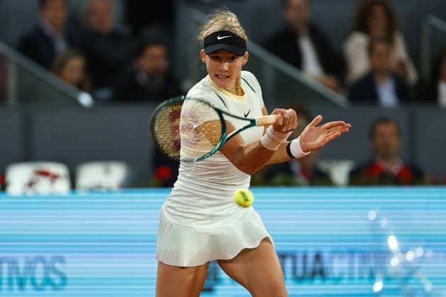 Mirra Andreeva (RUS), MAY 1, 2024 - Tennis : Mirra Andreeva during singles Quarter finals match against Aryna Sabalenka on the WTA, Tennis Damen 1000 tournaments Mutua Madrid Open tennis tournament at the Caja Magica in Madrid, Spain. Noxthirdxpartyxsales  (251855651)