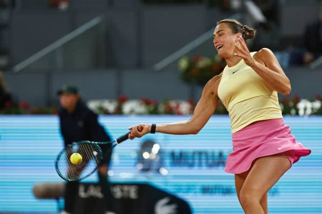 Aryna Sabalenka (BLR), MAY 1, 2024 - Tennis : Aryna Sabalenka during singles Quarter finals match against Mirra Andreeva on the WTA, Tennis Damen 1000 tournaments Mutua Madrid Open tennis tournament at the Caja Magica in Madrid, Spain. Noxthirdxpartyxsales  (251856136)