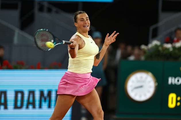Aryna Sabalenka (BLR), MAY 1, 2024 - Tennis : Aryna Sabalenka during singles Quarter finals match against Mirra Andreeva on the WTA, Tennis Damen 1000 tournaments Mutua Madrid Open tennis tournament at the Caja Magica in Madrid, Spain. Noxthirdxpartyxsales  (251856290)