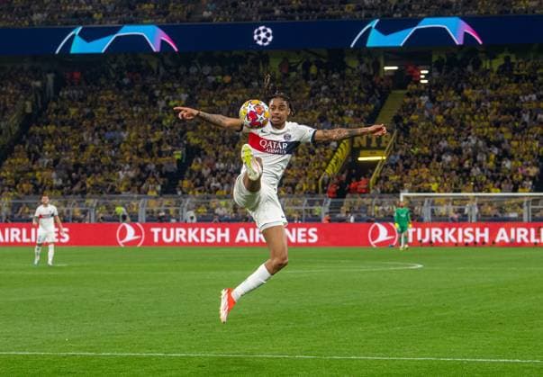 Football, Men, 2023 2024 season, Champions League semi-final, first leg , Borussia Dortmund Paris Saint Germain, Bradley Barcola PSG , 01 05 2024, Copyright: xSebastianxRäppold MatthiasxKochx