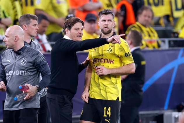 TERZIC Edin Coach Team BVB with FUELLKRUG Niclas UEFA Championsleague Season 2023 2024 Match Semifinal BVB Paris PSG 1 0 on 01 05 2024 in Dortmund DFL REGULATIONS PROHIBIT ANY USE OF PHOTOGRAPHS as IMAGE SEQUENCES and or QUASI VIDEO Copyright: xLacixPerenyix