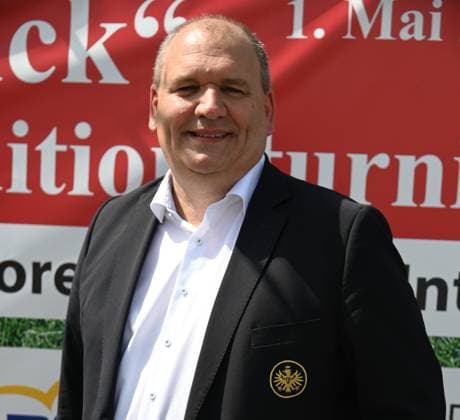 01 05 2024 Walldorf, Football, Old men, Traditional teams Top Kick AH Tournament of SV Rot Weiß Walldorf Sponsor Mathias Beck President of Eintracht Frankfurt