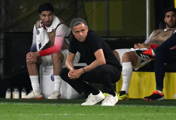 Coach Luis Enrique Paris Saint Germain 01 05 2024, Football Champions League, 2023 2024 season, semi-final first leg, Borussia Dortmund Paris St Germain 1 0 Dortmund Signal Iduna Park Nordrhein Westfalen Germany Team2