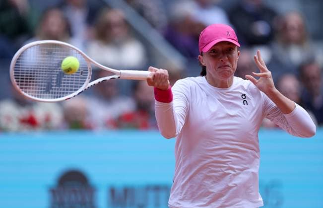 Iga Swiatek of Poland in action Mutua Madrid Open, Day 11, Tennis, La Caja Magica, Madrid, Spain - 02 May 2024  Copyright: xEllaxLing Shutterstockx 14454211g